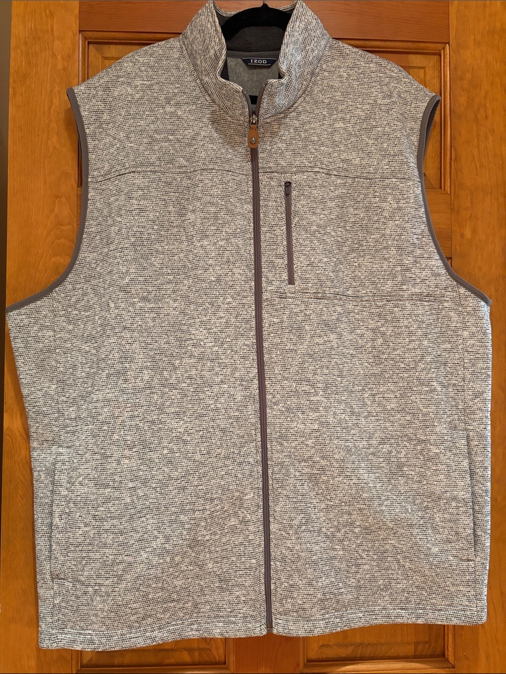 Izod Gray Heather Full-Zip Knit Vest